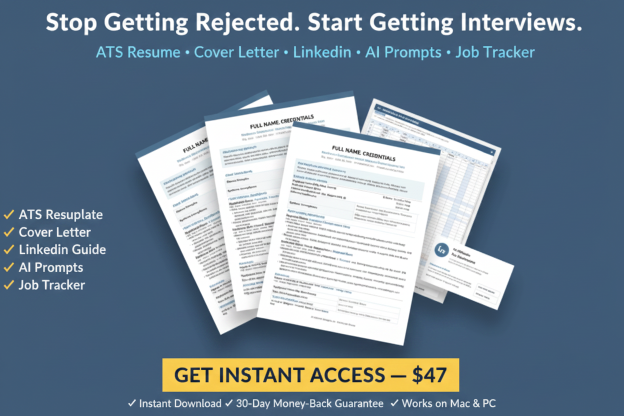 Healthcare Job Application Kit - 8 professional tools instant download